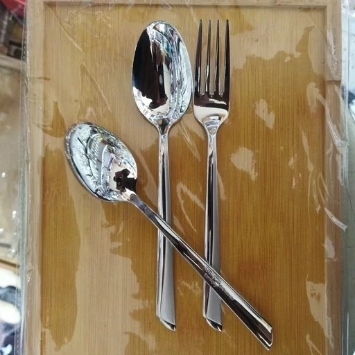 قاشق و چنگال استیل یونیک در طرح ناخنی.دونا.ماینز. آهنربا نگیر 12 پارچه