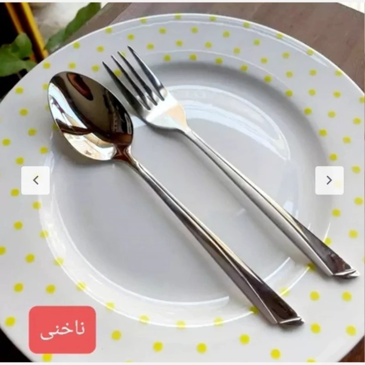 قاشق و چنگال استیل یونیک در طرح ناخنی.دونا.ماینز. آهنربا نگیر 12 پارچه