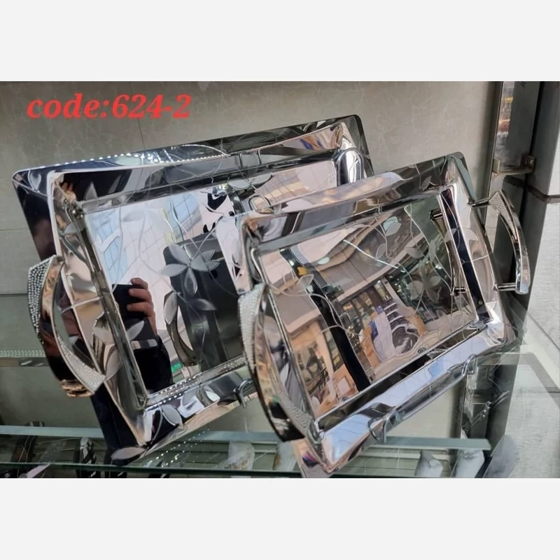 سینی چای ویتارا مجموعه 2 عددی استیل