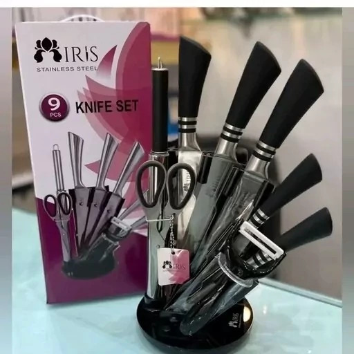 سرویس چاقو آشپزخانه 9 پارچه ایریس IRIS ارسال رایگان