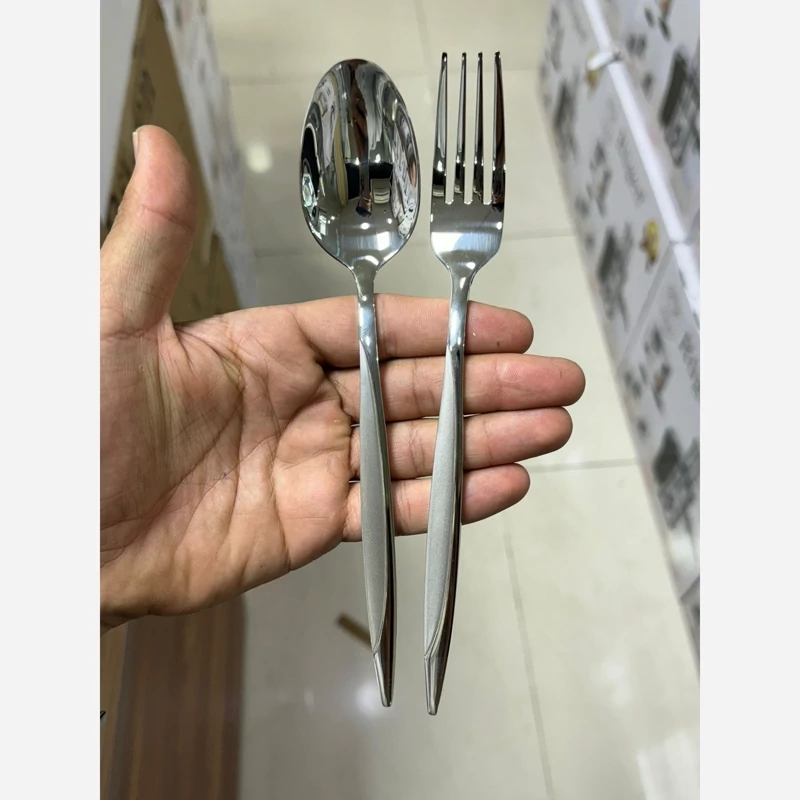 سرویس قاشق چنگال مدل ماینز طرح سوزنی یونیک  24 نفره 144 پارچه مدل آلمانی آهنربا نگیر ارسال رایگان